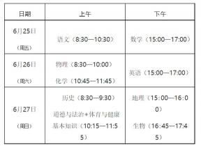 中考成绩公布时间：一般在考试结束后两周公布，各地区时间不同