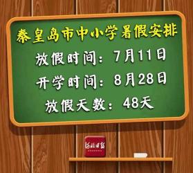 2019年暑假放假时间：中小学暑假从7月5日开始，高中生从7月14日开始