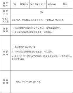 培优辅差记录表：追踪学生进步，优化教学策略