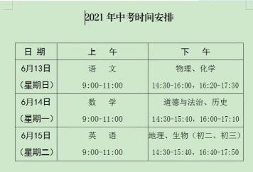 石家庄中考网：2020年中考总分、考试科目及时间安排